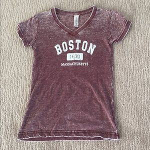 V neck, burgundy, shirt for girls!